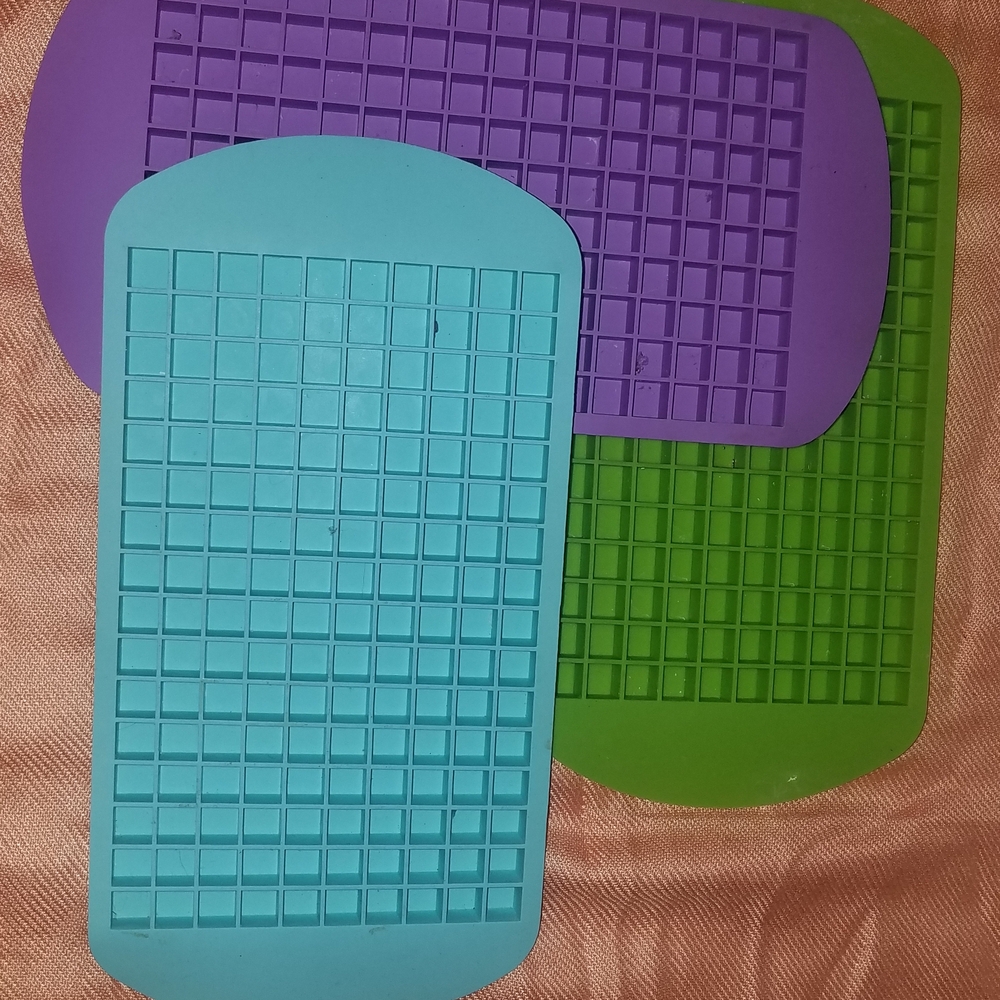 Silicone Ice Cube Trays - Blue, Purple, Green
